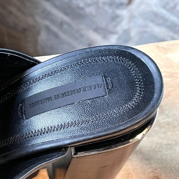 Alexander Wang Black Leather Avery Floating Heeled Mules - Picture 8 of 11